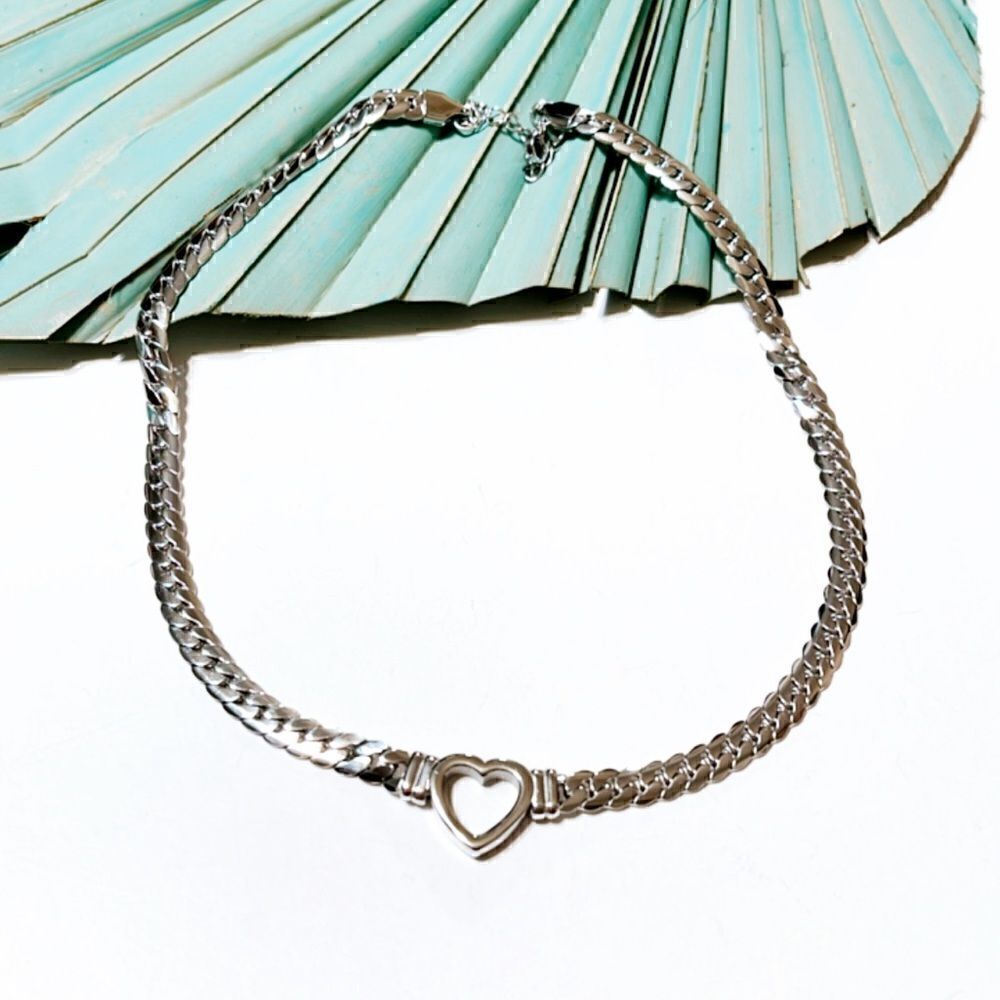 Silver heart necklace S221